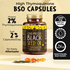 Maju Black Seed Oil Capsules label detail, trusted Turkish origin.