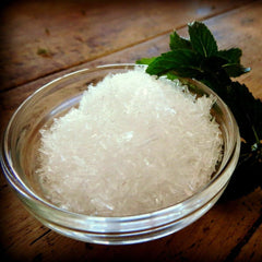 Closeup of MAK Menthol Crystal translucence ideal for DIY cosmetics.