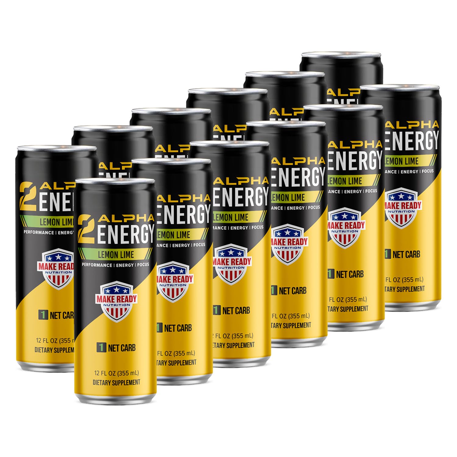 Make Ready Nutrition 2Alpha Energy Lemon Lime can delivers steady caffeine-powered energy