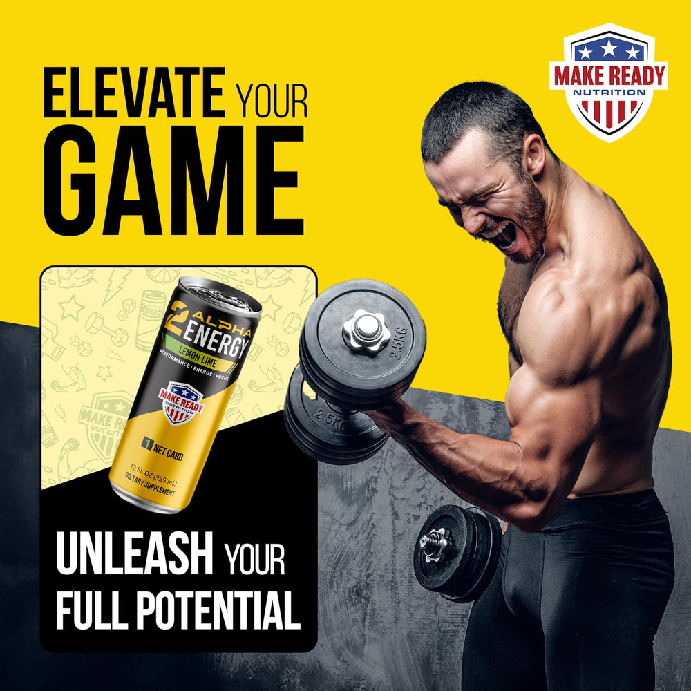 Make Ready Nutrition 2Alpha Energy Lemon Lime ingredients include Alpha-GPC and Red Korean Ginseng