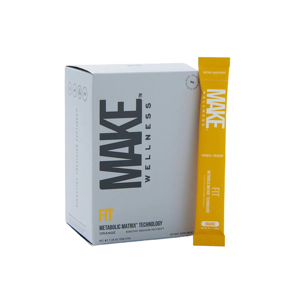 Make Wellness FIT Peptides bottle showing a clean formula for muscle recovery