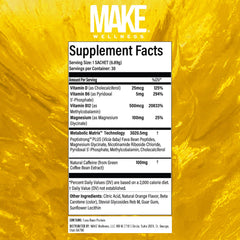 Close-up of Make Wellness FIT Peptides label highlighting gluten-free and dairy-free formula