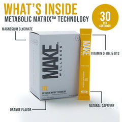 Make Wellness FIT Peptides scoop beside a glass for easy post-workout absorption