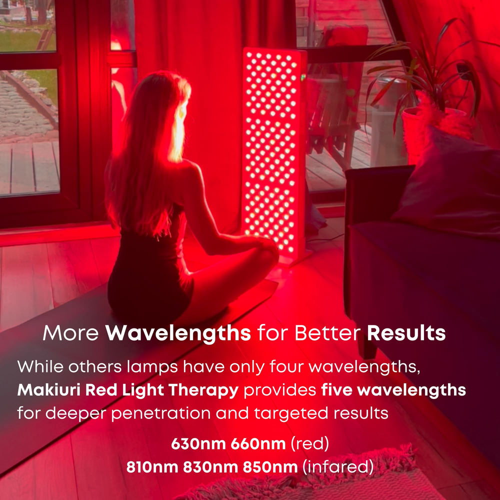 Makiuri Neptune panel in a bedroom setup for at-home wellness routines