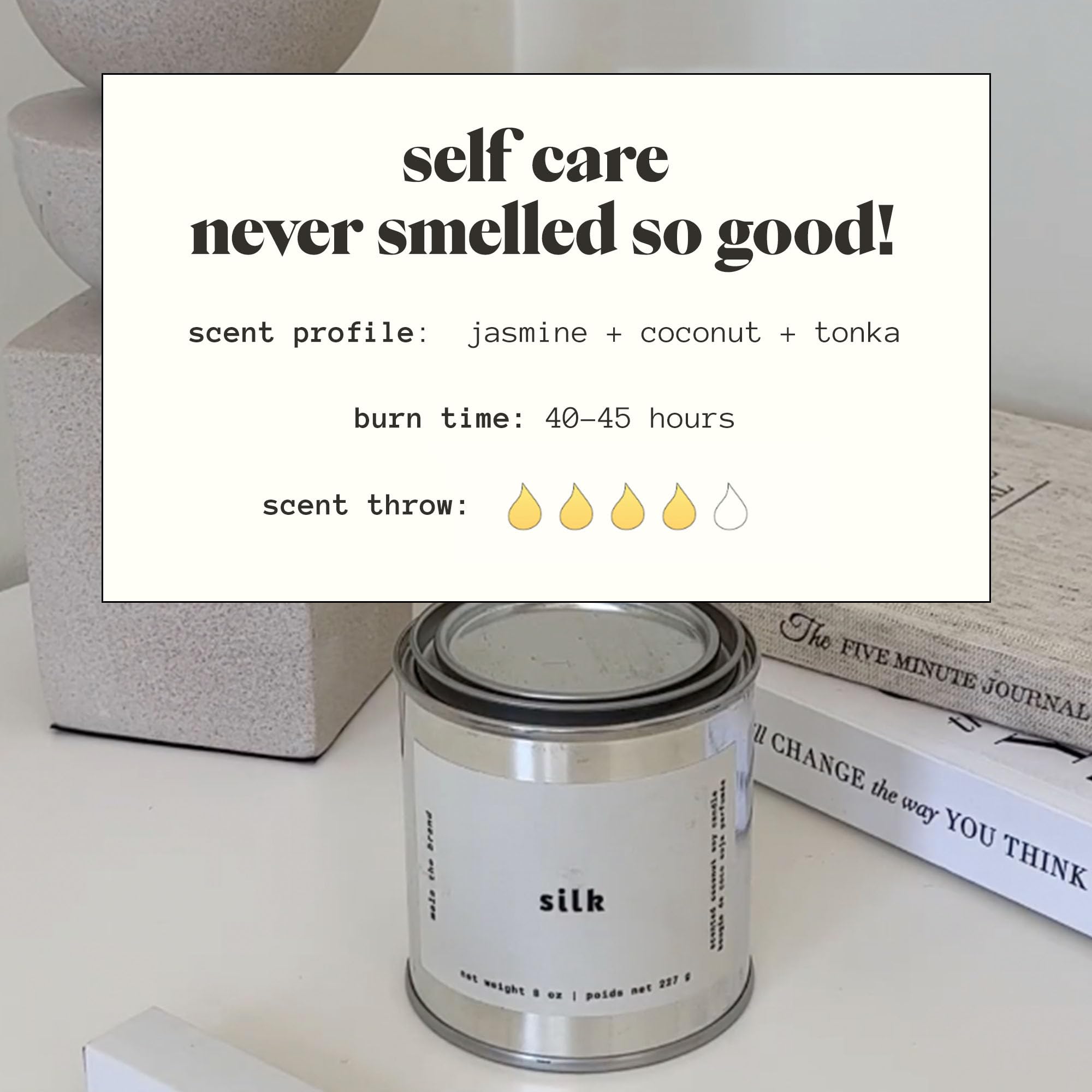 MALA candle in bathroom creates spa-like ambiance for relaxation