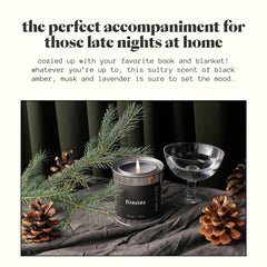 Mala Fireside soy coconut wax blend delivers clean burn and long-lasting aroma.