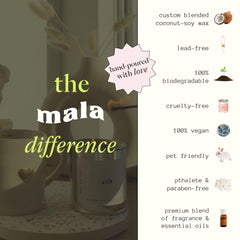 MALA soy candle on nightstand adds minimalist decor and calm
