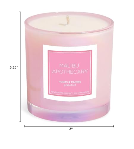 Malibu Apothecary Turks & Caicos candle packaging suggests gift-worthy presentation.