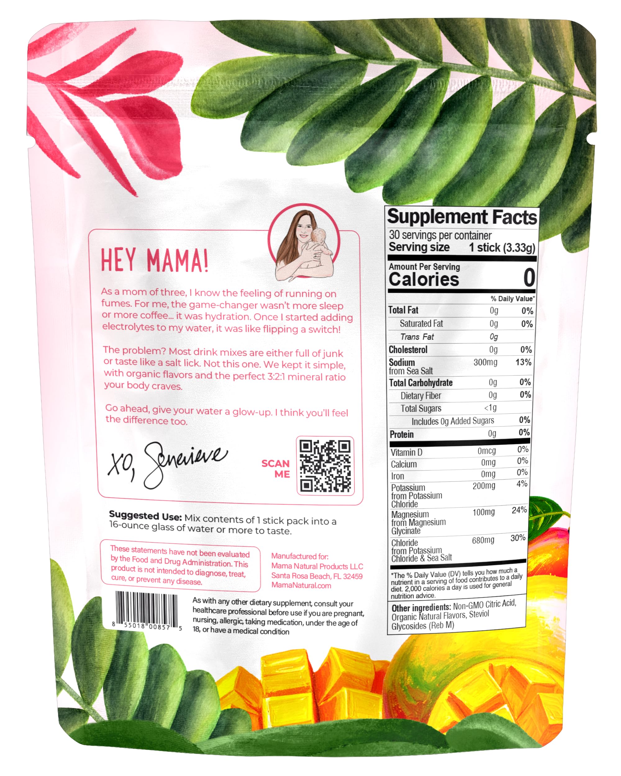 Made in the USA with third-party testing for Mama Natural electrolytes.