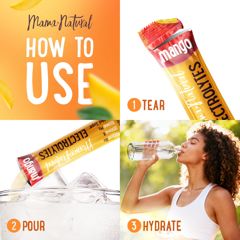 Pregnancy hydration option with mango electrolyte flavor for better mornings.