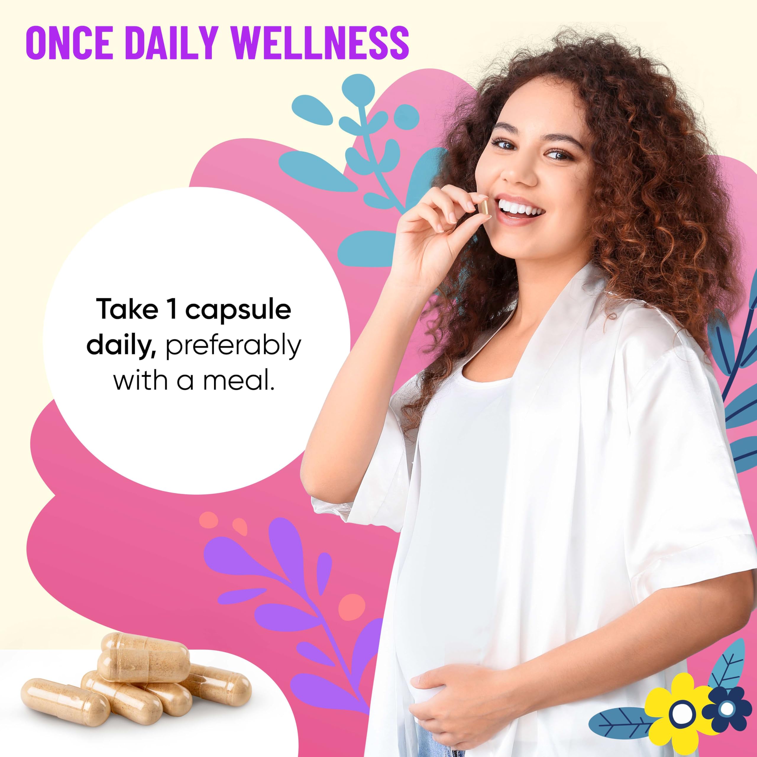 Mama's Select Prenatal bottle on table emphasizes convenient once daily dosing for busy mornings.