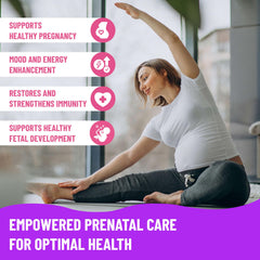 Mama's Select Prenatal label highlights methylated folate and B vitamins for fetal development.