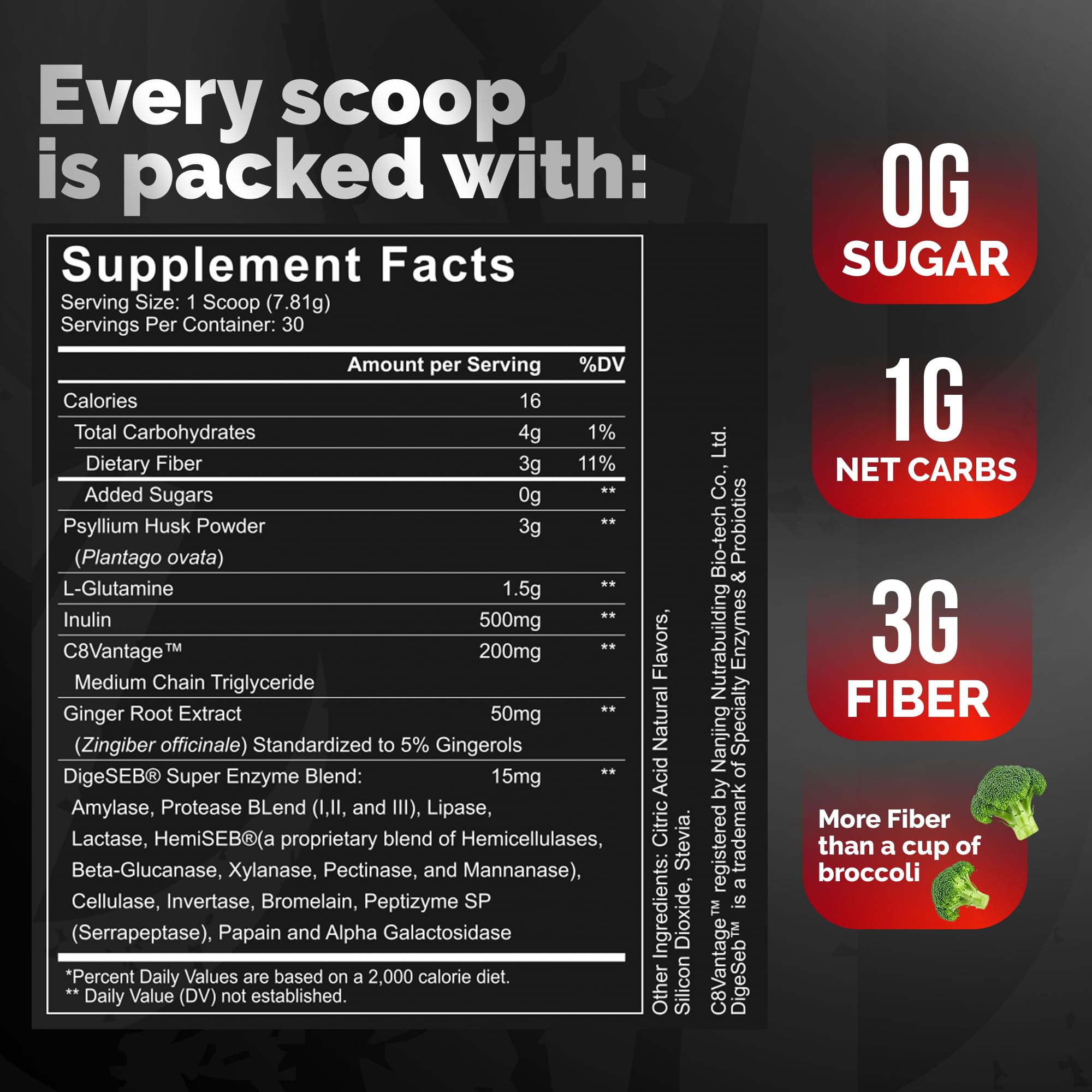 Mammoth Fiber watermelon scoop shows precise daily dosing for gut wellness.