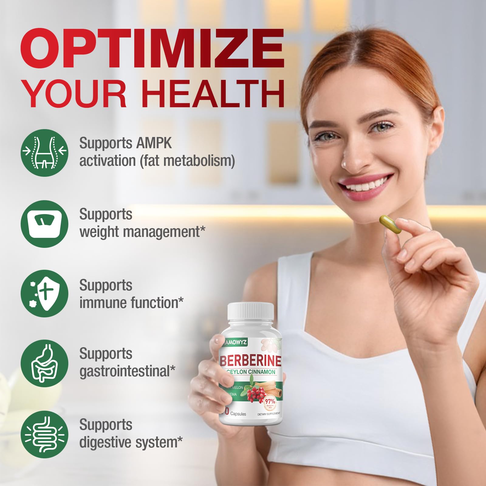 MAMOWYZ berberine HCl 1500mg capsule emphasizes potential metabolic balance.