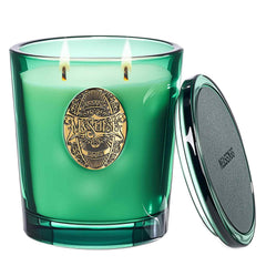 M&SENSE large two-wick soy candle with evergreen pine scent, ideal for relaxing spaces.