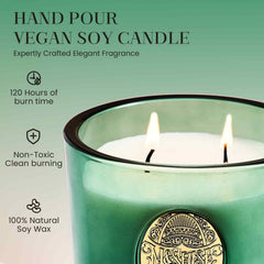 M&SENSE candle vessel centerpiece with evergreen pine aroma enhances room decor.