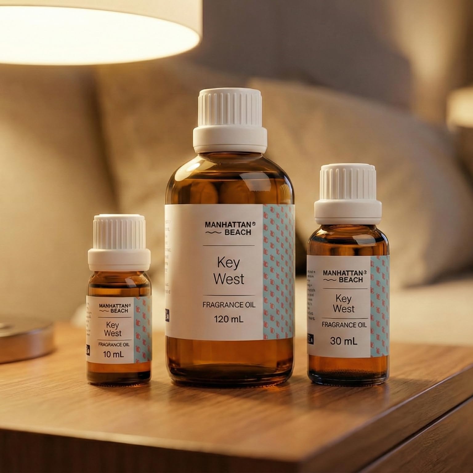 Manhattan Beach Key West diffuser set in a cozy bedroom ambiance