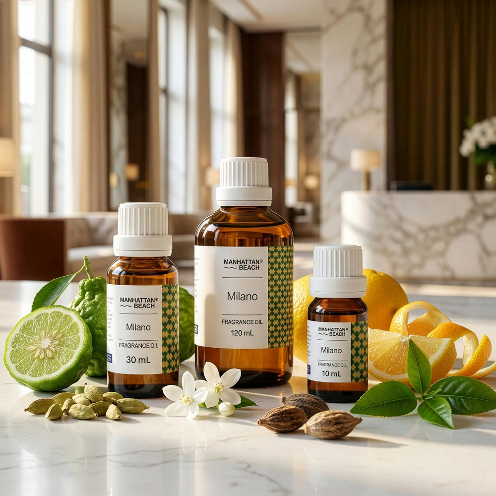 Milano diffuser in bedroom creates refined hotel-like ambiance