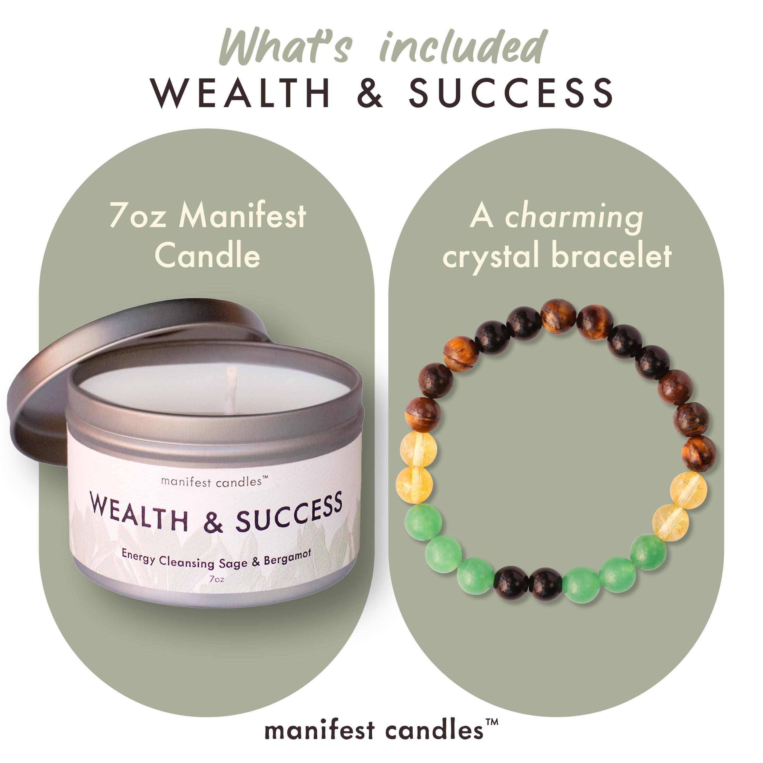 Manifest Candles Wealth Bracelet featuring Tiger's Eye enhances confidence and energy.