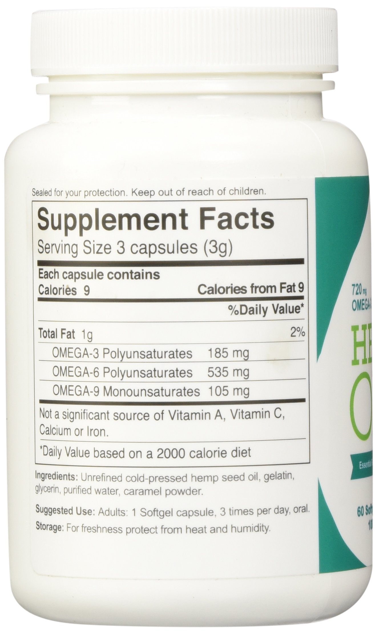 Manitoba Harvest hemp oil softgels close-up, smooth texture for easy swallowing