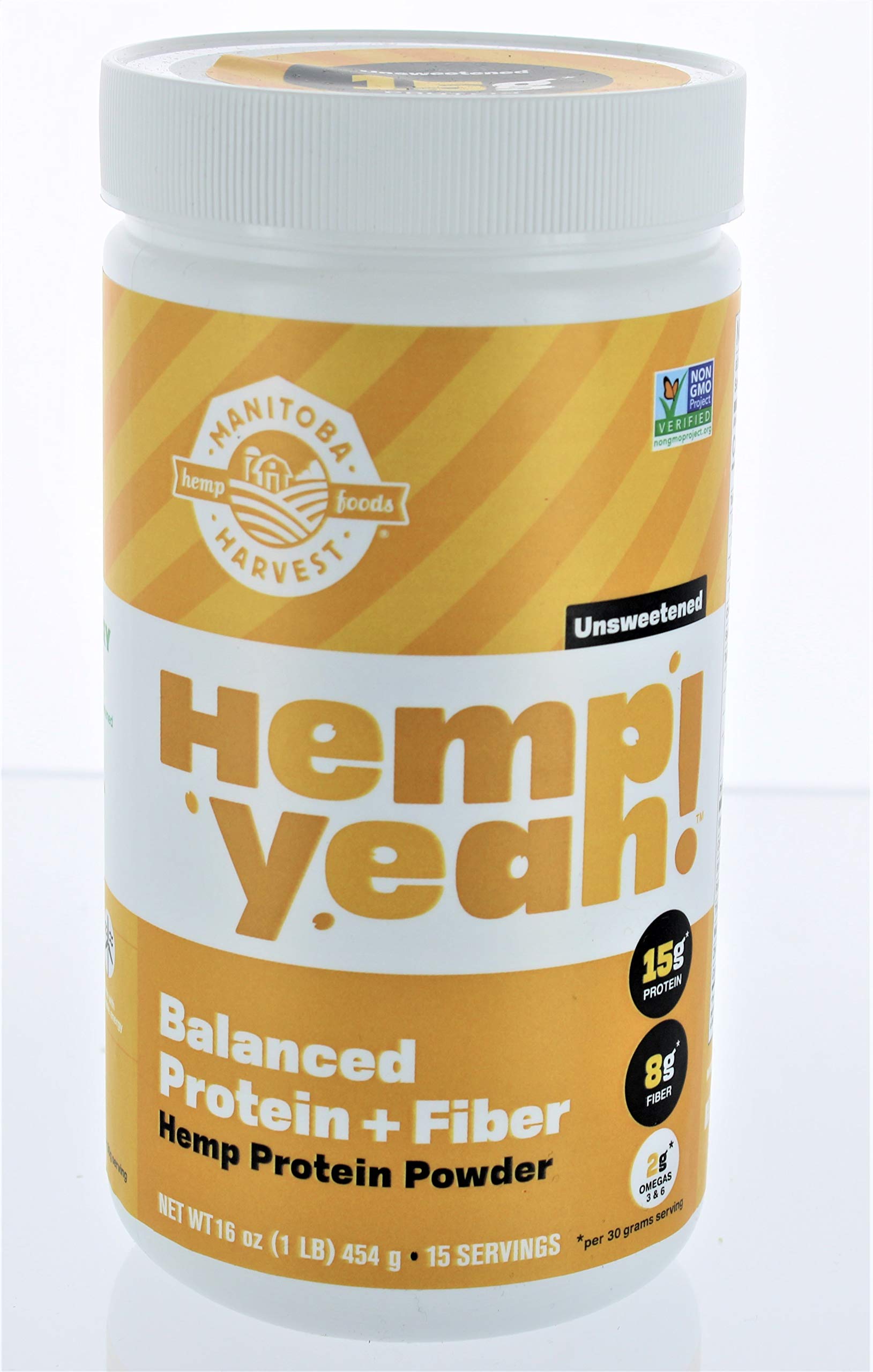 Manitoba Harvest hemp protein powder two-pack, front view, high-protein plant option for workouts.
