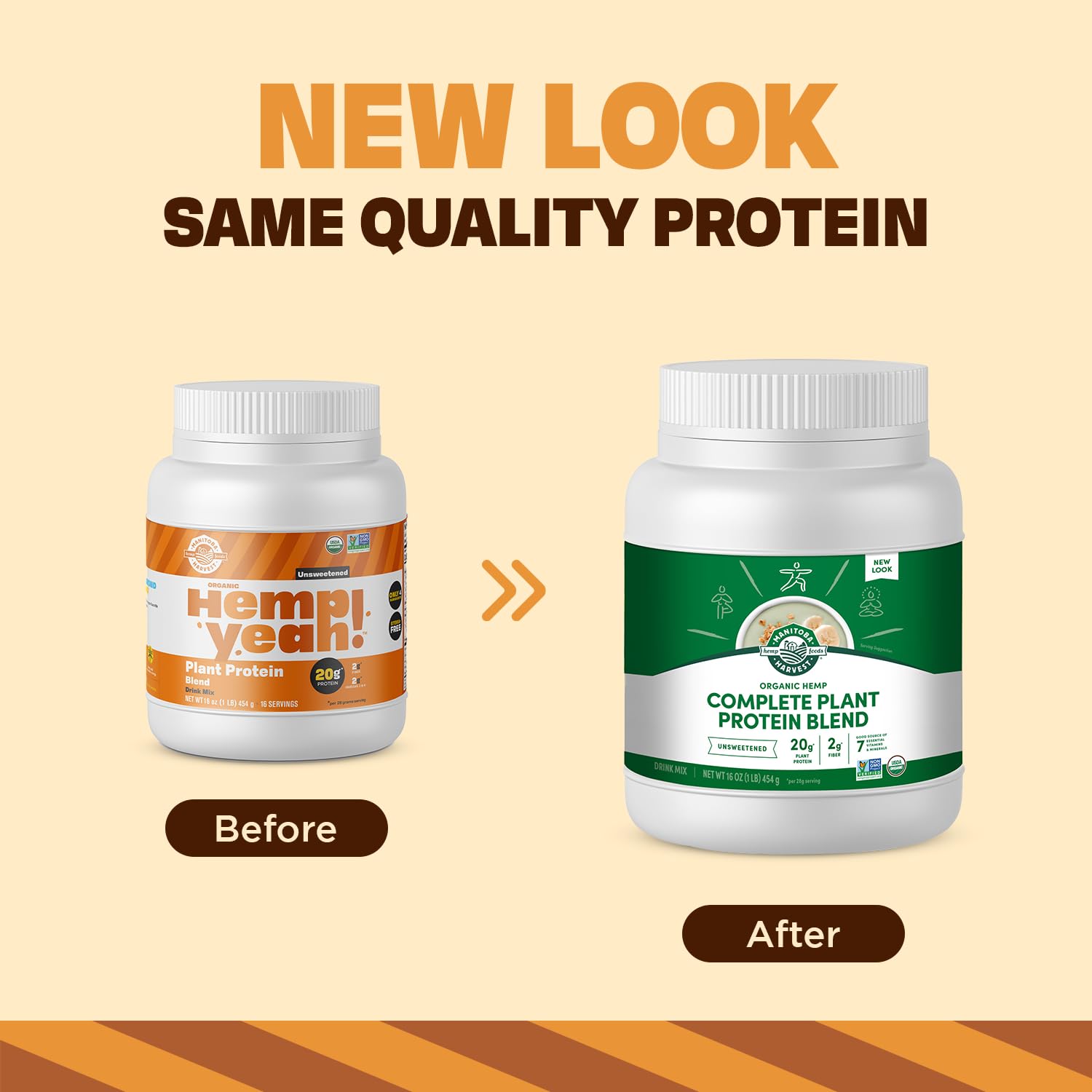 Closeup of Hemp Yeah ingredients highlighting minimal eight ingredient list and stevia free formula