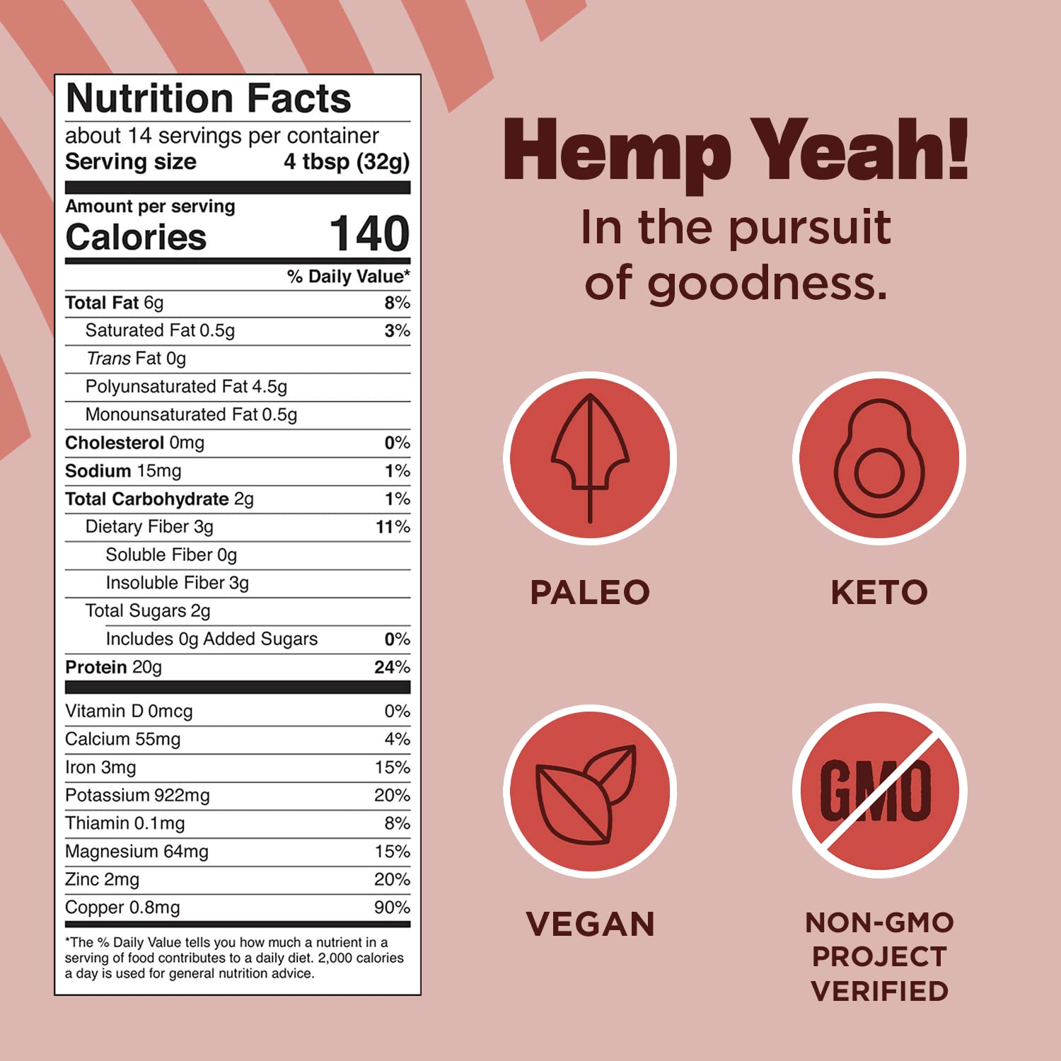 Manitoba Harvest Hemp Yeah powder scoop highlighting precise serving size