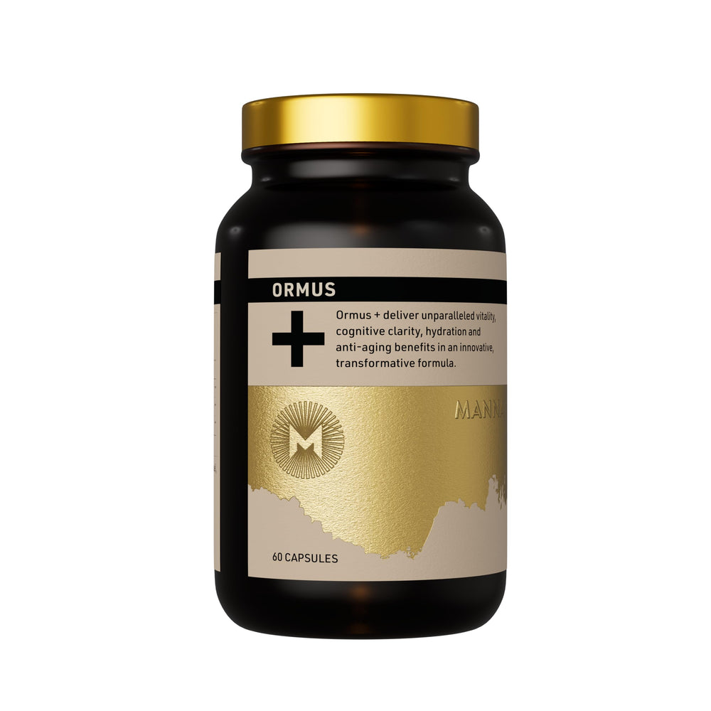 Manna Vitality Ormus+ capsules bottle for hydration support