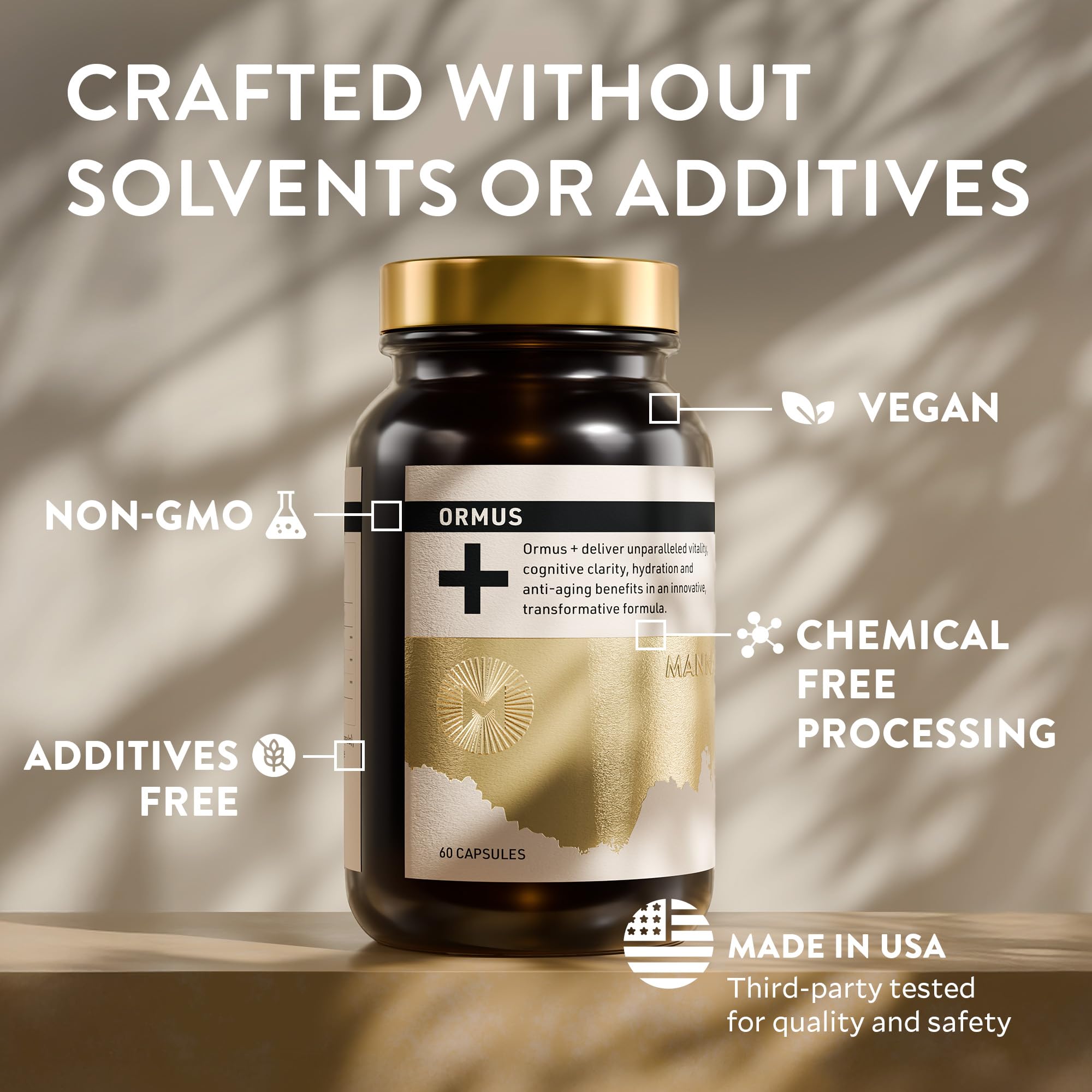 Manna Vitality Ormus+ capsules for daily energy and focus