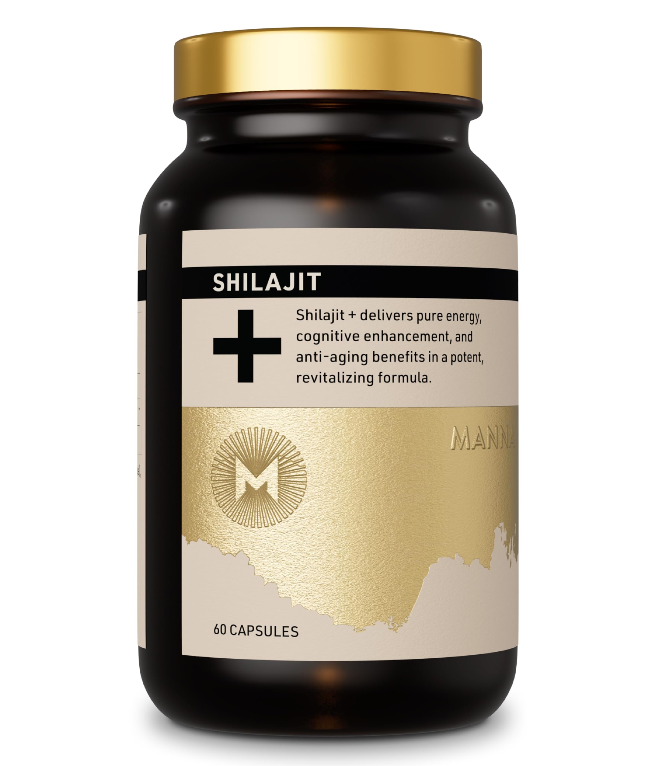 Manna Vitality Shilajit+ Capsules bottle promotes daily energy support