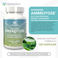 Mannatech Advanced Ambrotose 120 capsules recommended use image highlights easy daily intake.