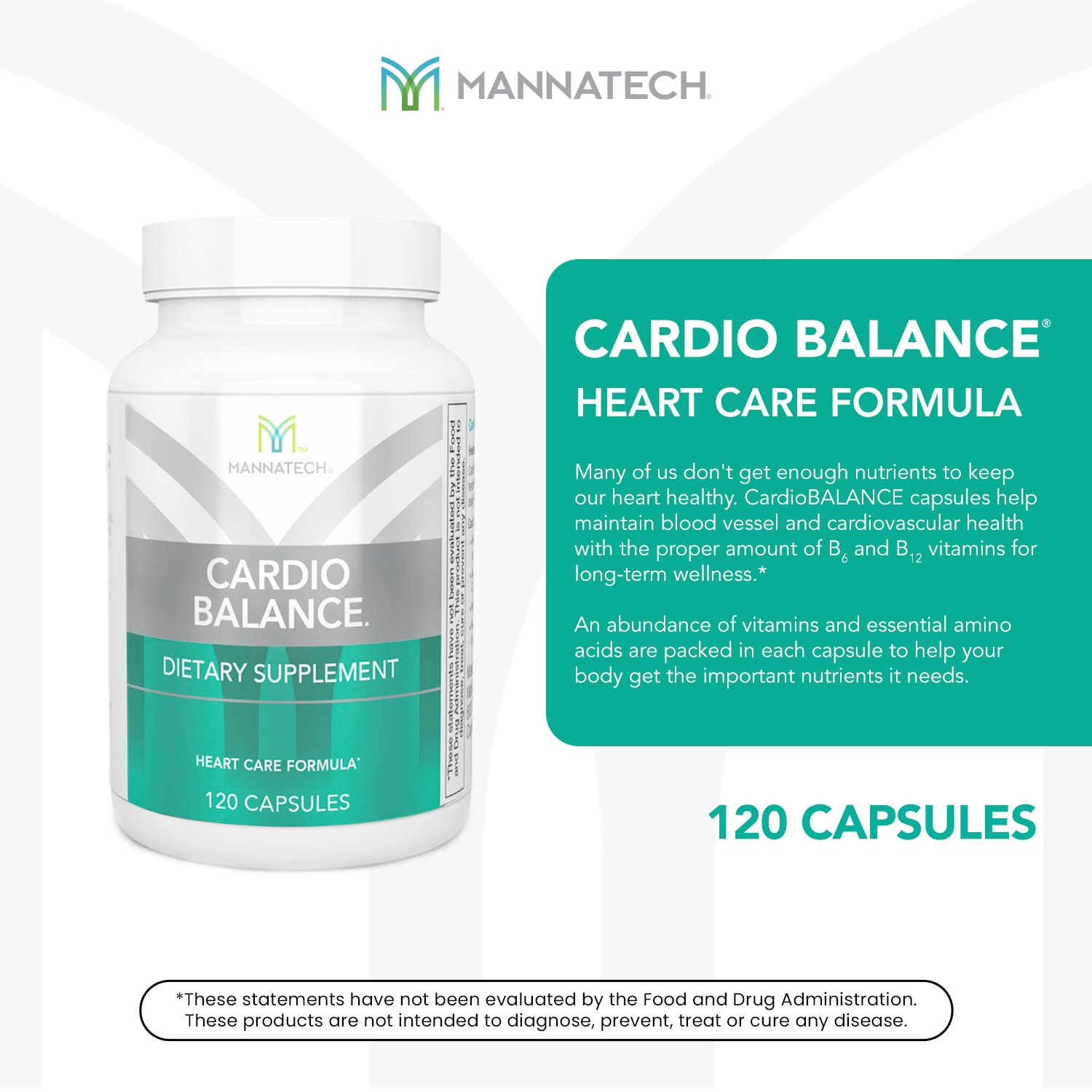 Mannatech CardioBALANCE pill closeup with capsules for daily use