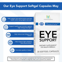 Mannatech Eye Care packaging open to show softgels inside.