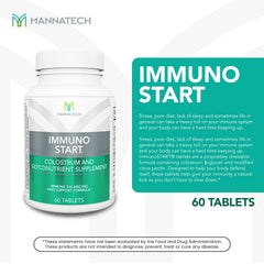 Back of ImmunoSTART box showing all-natural ingredients and usage directions