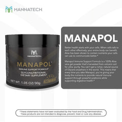 Mannatech Manapol packaging and label highlighting pure aloe vera formula.
