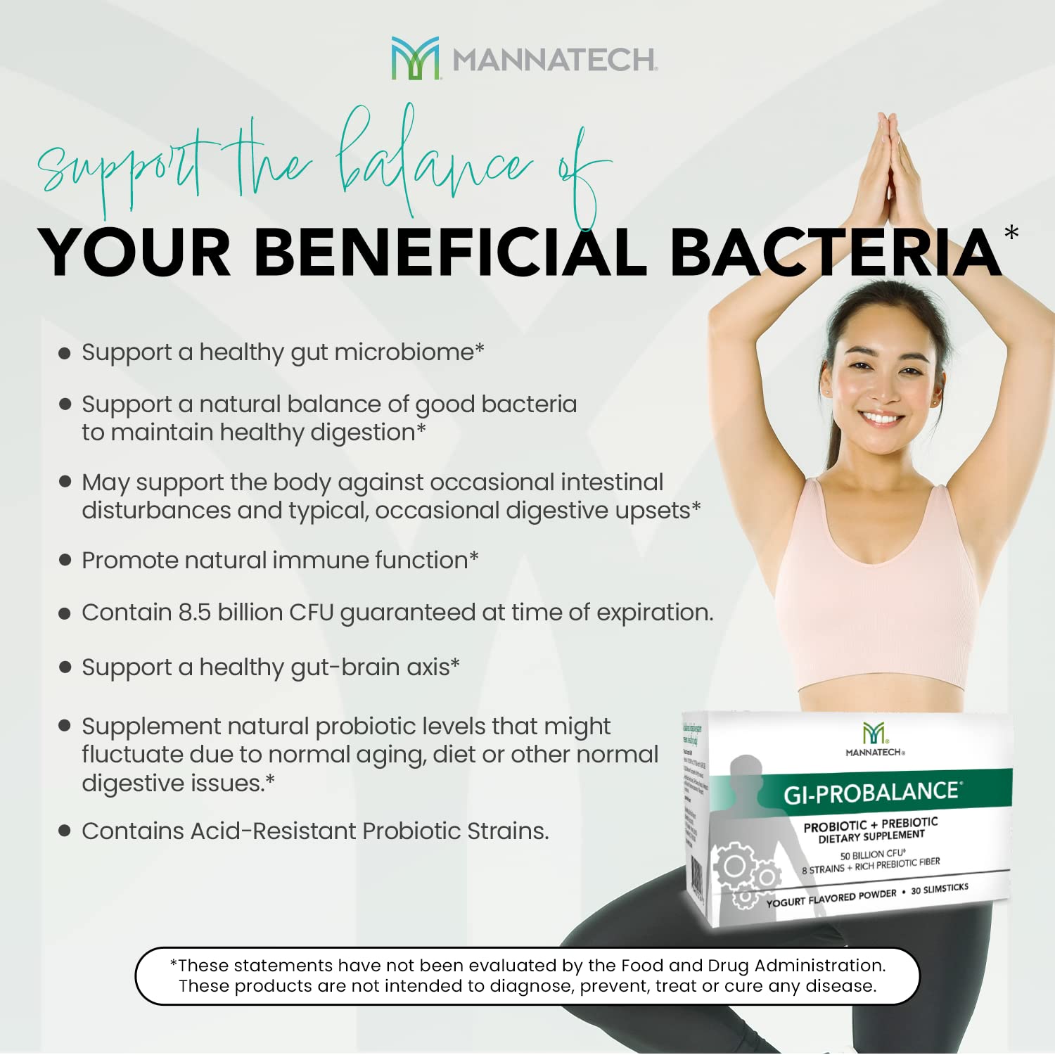 Mannatech MannaBiotic blend emphasizing multi-strain support