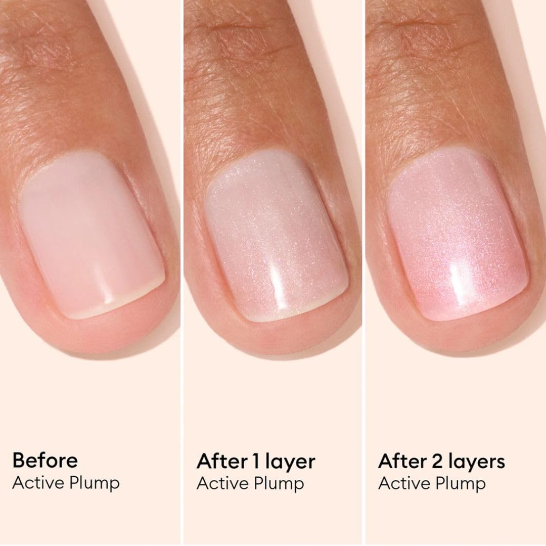 Manucurist Active Plump drying scene demonstrates fast-dry time.