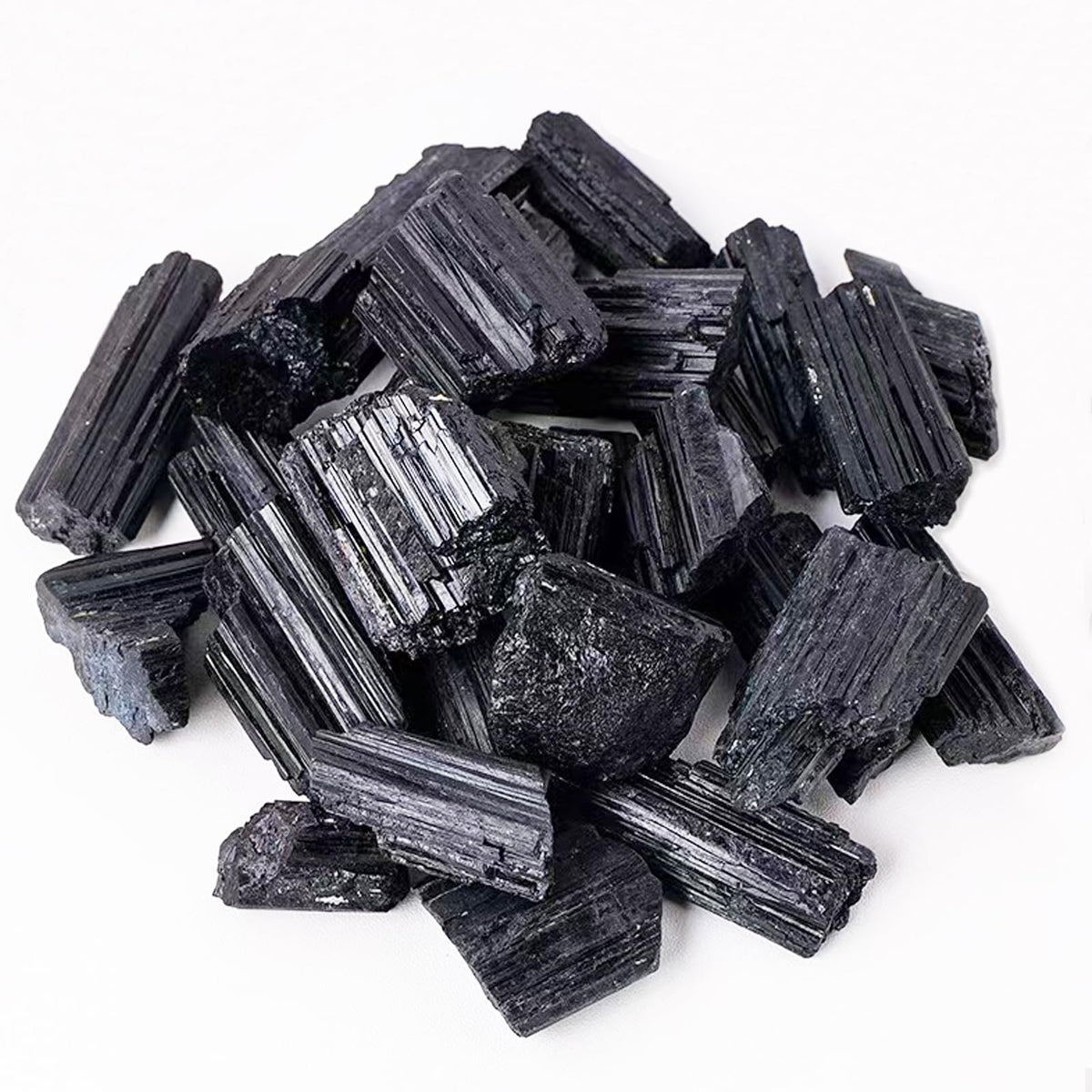 MAOSGO Black Tourmaline Crystals raw 1lb bundle for absorbing negative energy at home