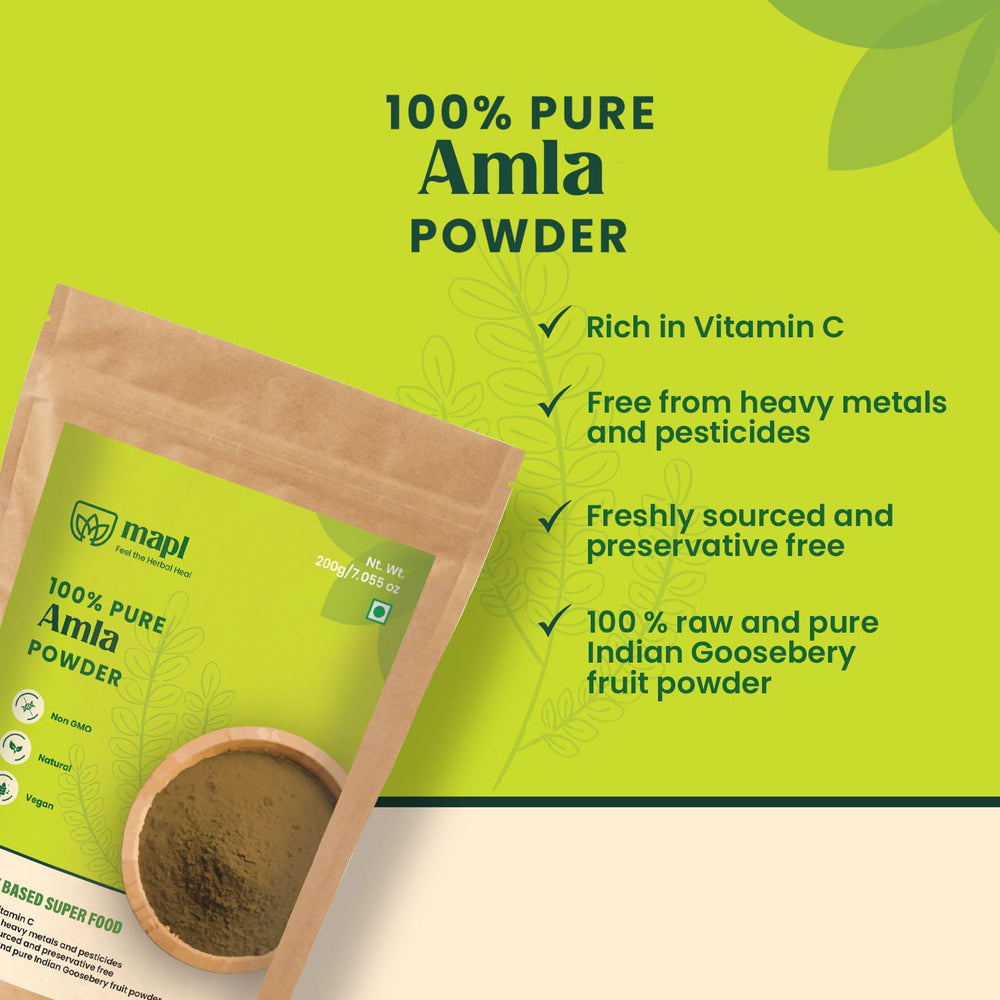 MAPL Amla Powder jar seal signals freshness and extended shelf life