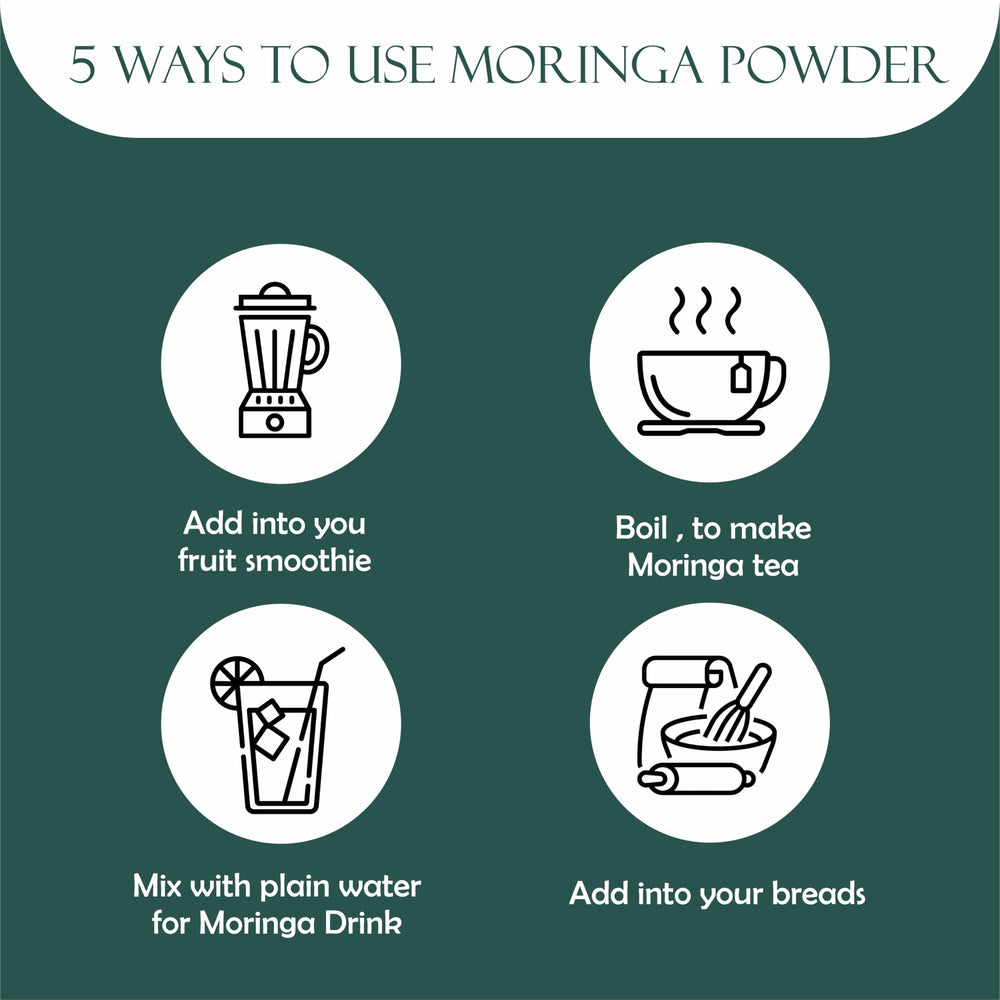 MAPL Moringa powder with a measuring scoop for easy portioning and daily use.