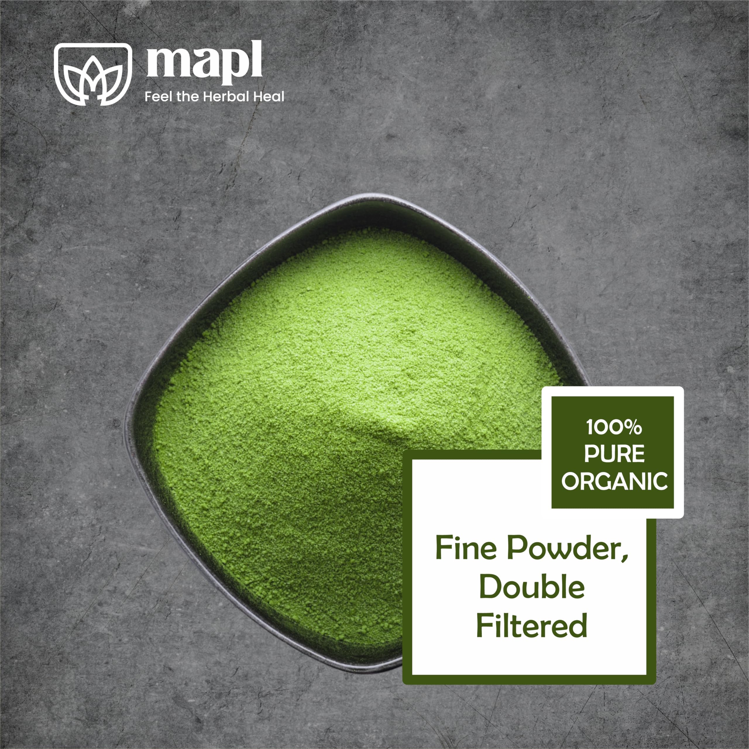 MAPL Moringa packaging in a resealable pouch emphasizing freshness and purity.