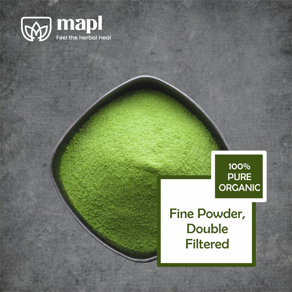 MAPL Moringa packaging in a resealable pouch emphasizing freshness and purity.