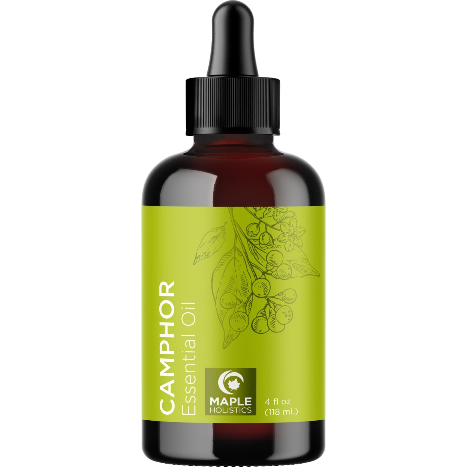 Maple Holistics camphor oil packaging emphasizes purity.