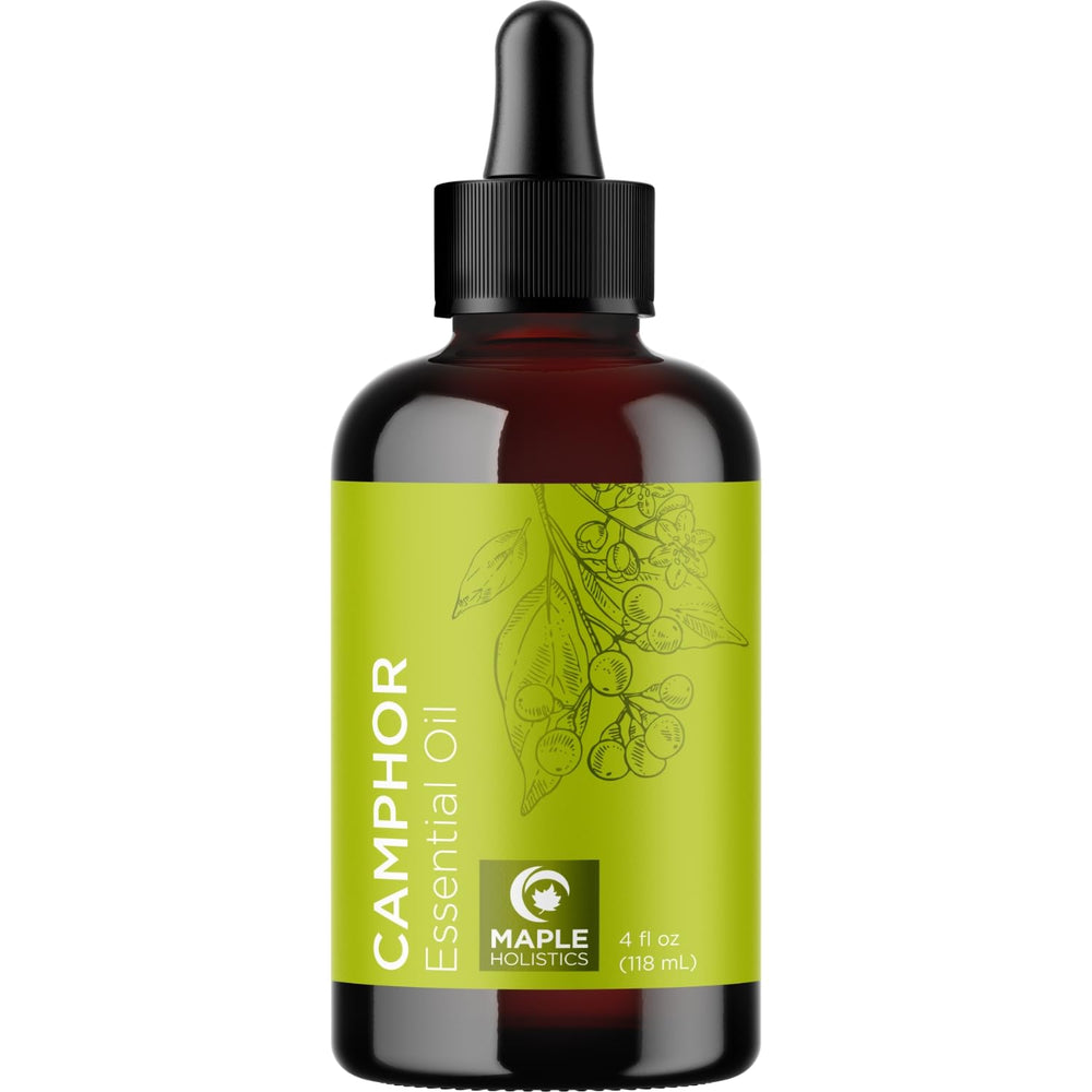 Maple Holistics camphor oil packaging emphasizes purity.