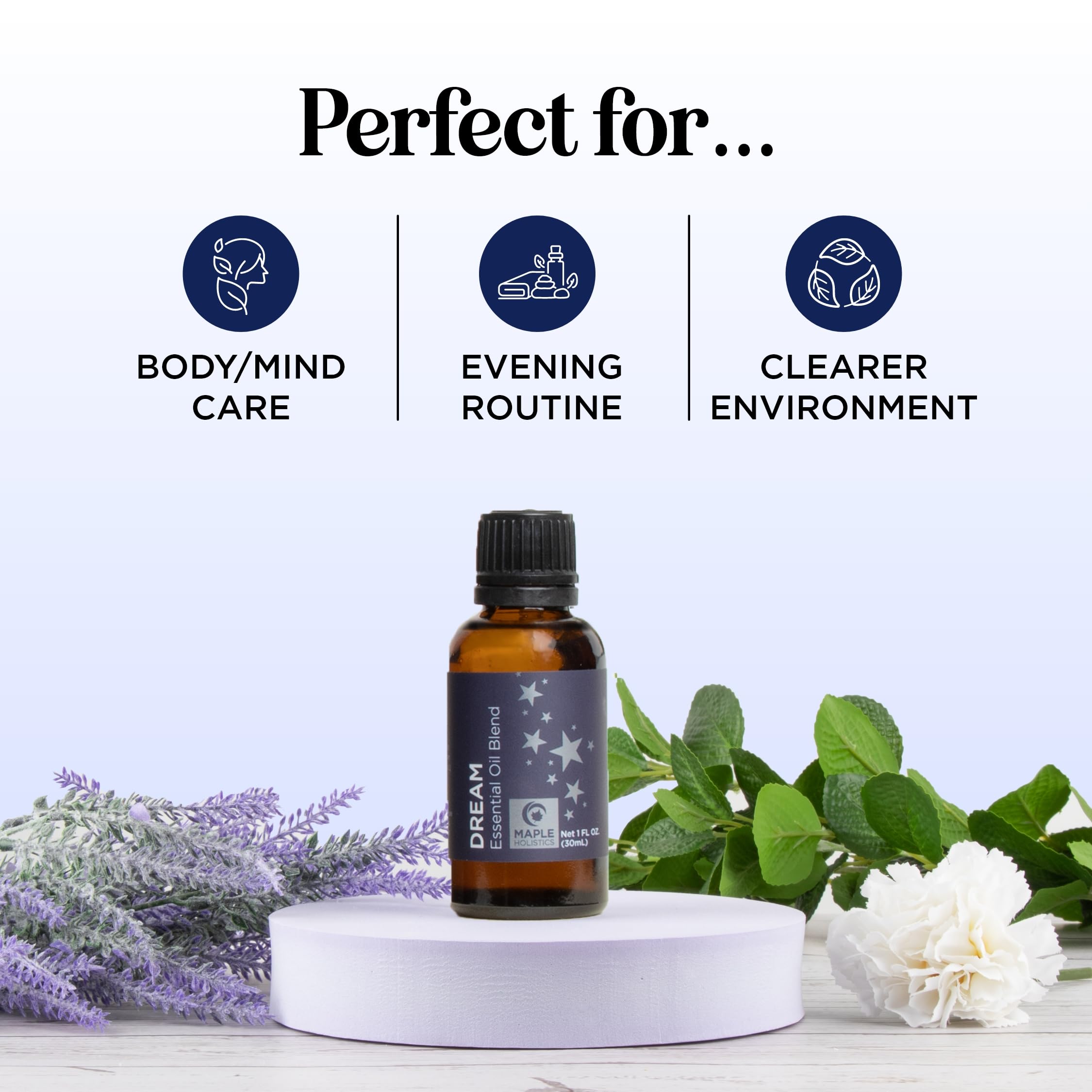 Maple Holistics Dream diffuser scene creating a relaxing ambiance.