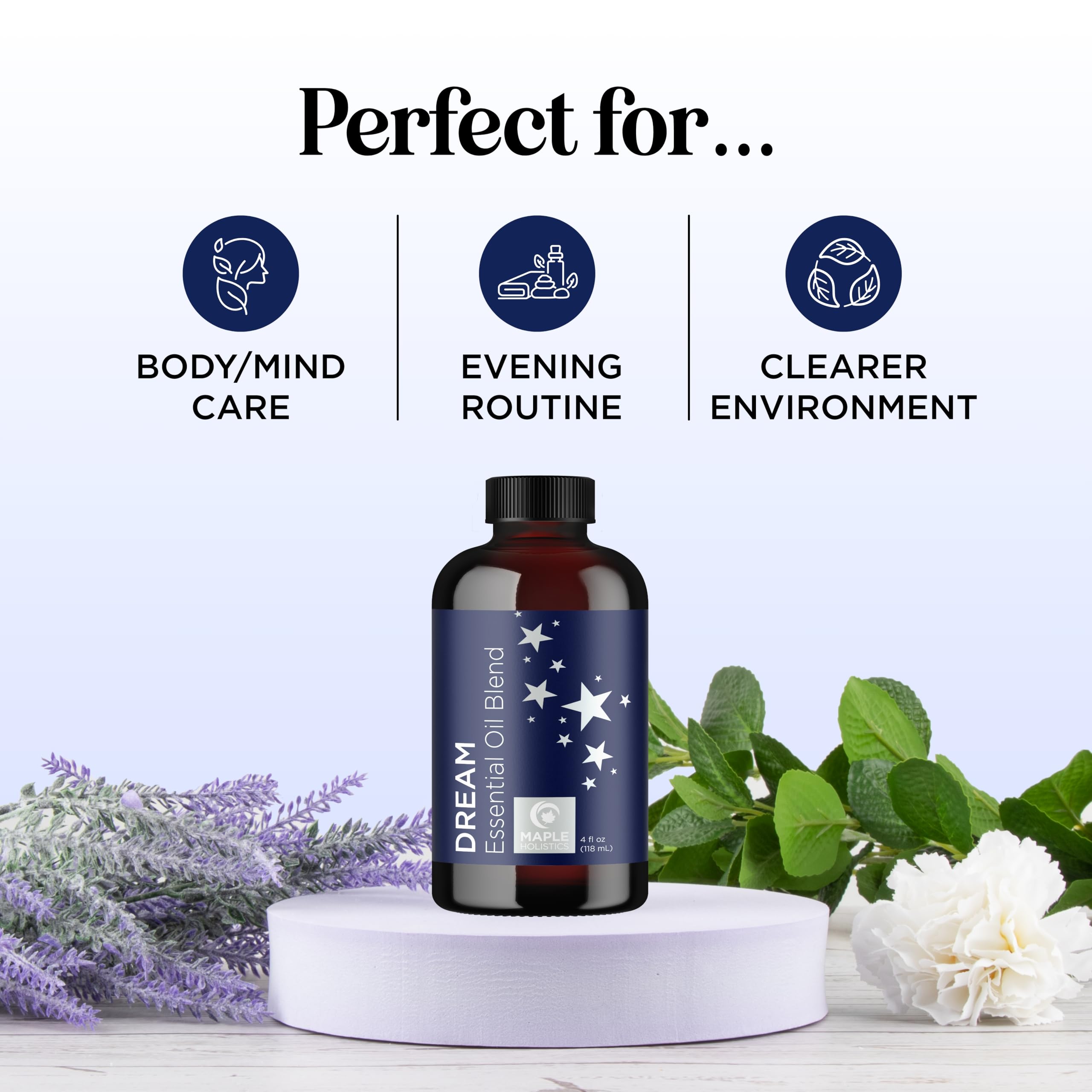 Maple Holistics Dream essential oil diffuser bottle ideal for travel calm