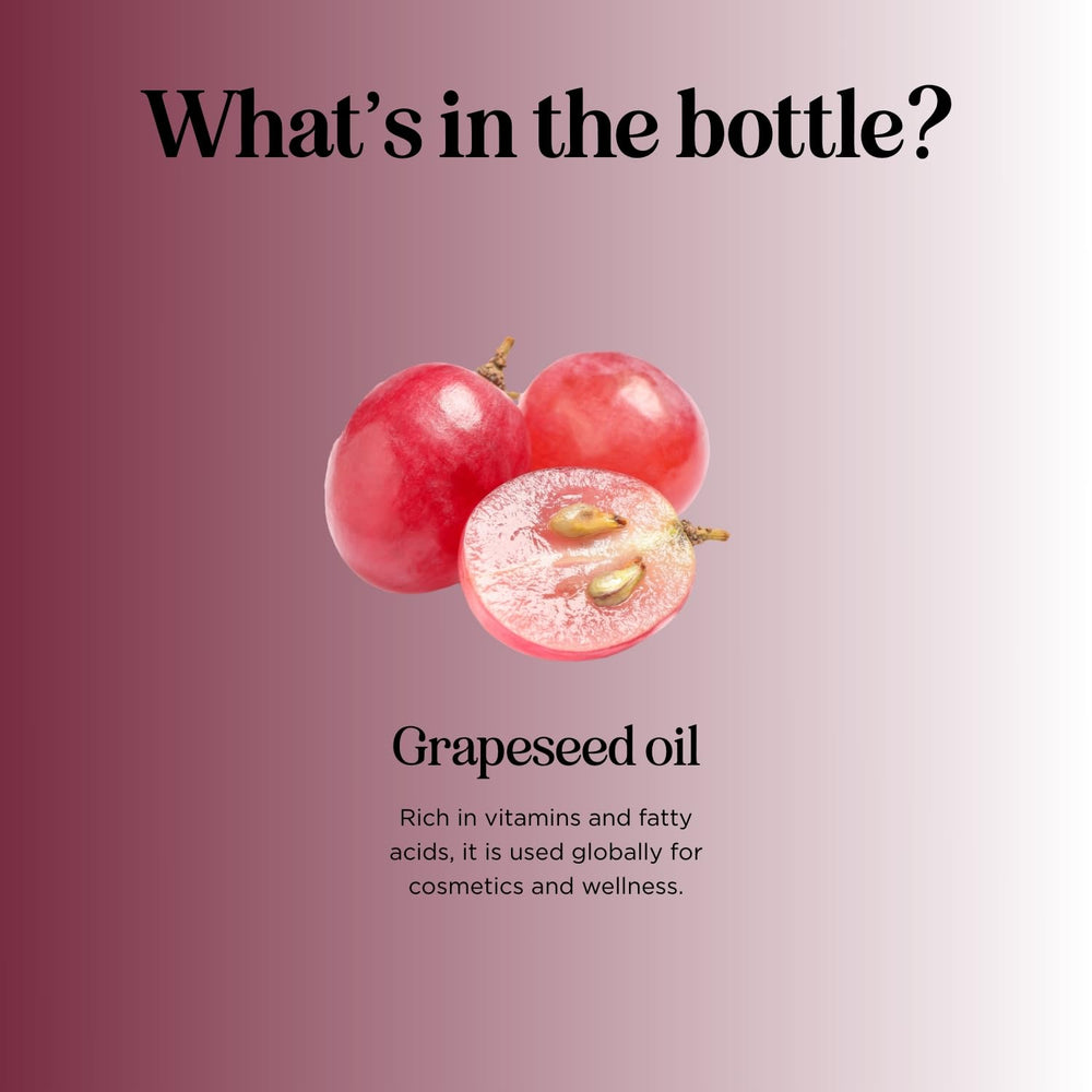 Maple Holistics grapeseed oil bottle with essential oils for DIY blends.