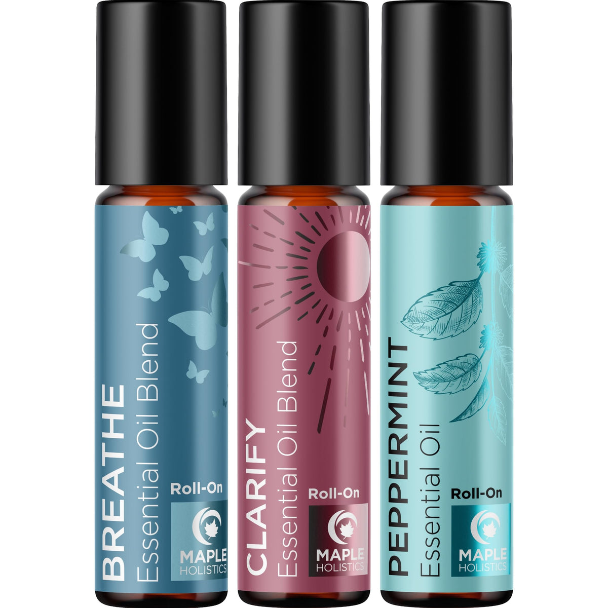 Maple Holistics headache roll-on bottle closeup for on-the-go relief