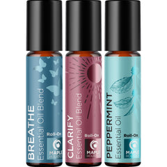 Maple Holistics headache roll-on bottle closeup for on-the-go relief