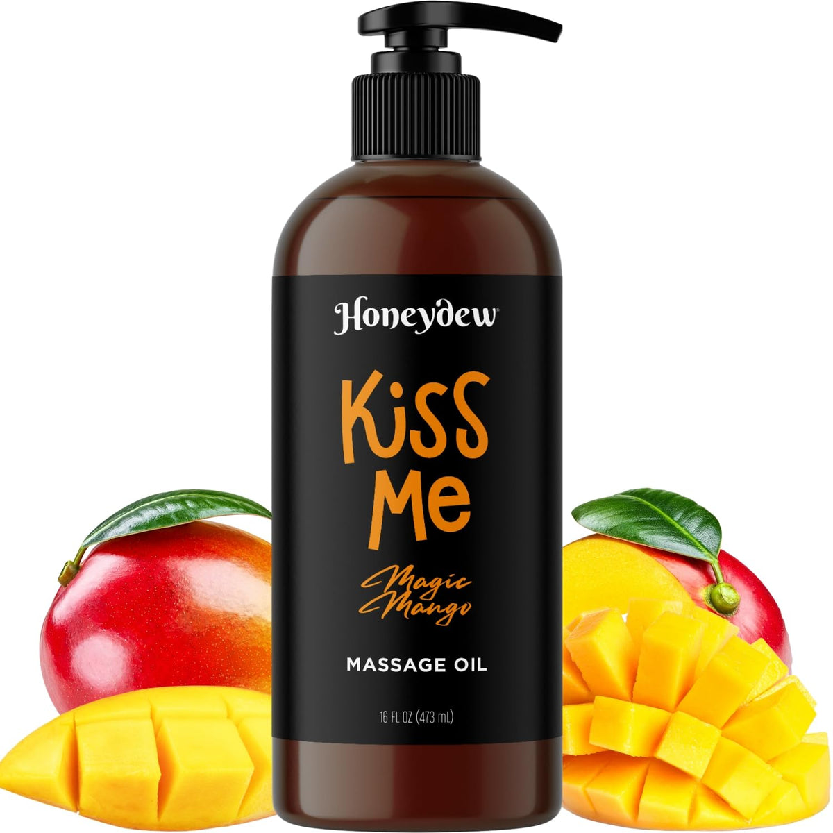 Maple Holistics Mango Sensual Massage Oil bottle pouring delivers a silky glide